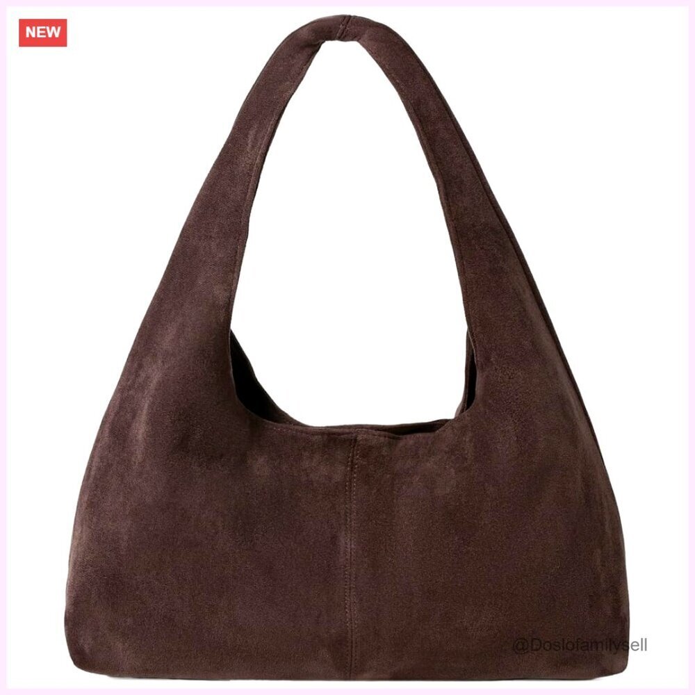 Slouchy Suede Hobo Bag Lightweight Crossbody Tote Everyday Casual Work Purse